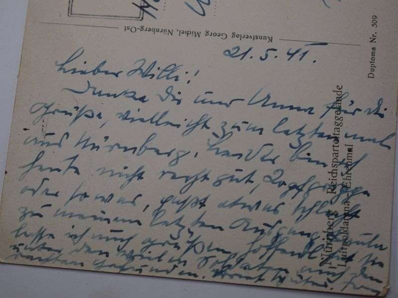 46) Original WW2 German Postcard of Nuremburg Stadium 1941 — image 2