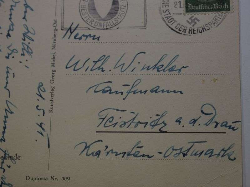 46) Original WW2 German Postcard of Nuremburg Stadium 1941 — image 3