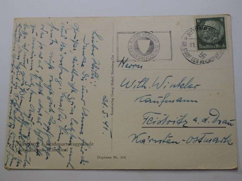 46) Original WW2 German Postcard of Nuremburg Stadium 1941 — image 5