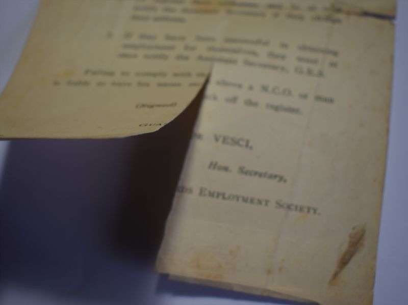 52) WW1 Era Guards Brigade Employment Society Letter — image 3