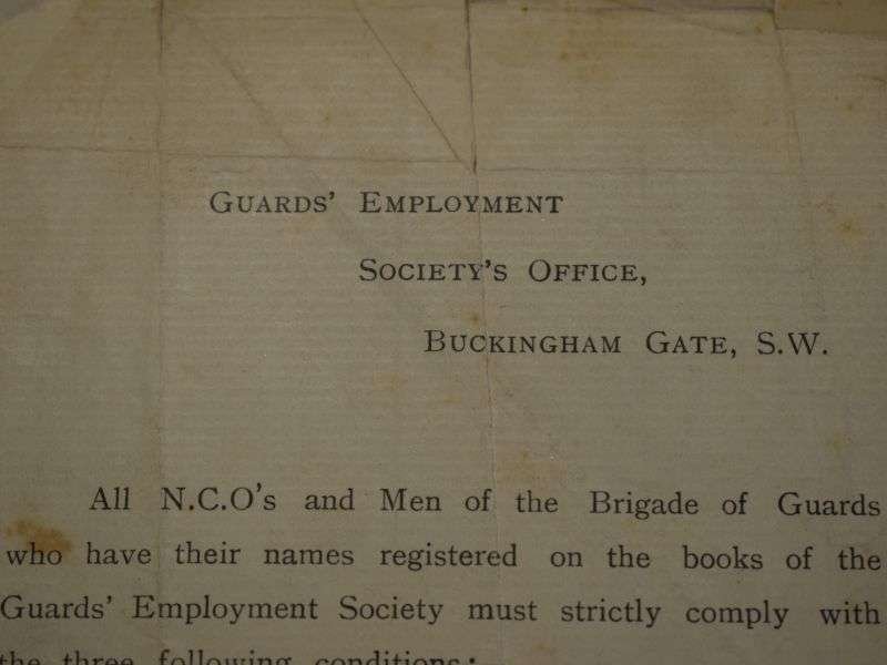 52) WW1 Era Guards Brigade Employment Society Letter — image 7