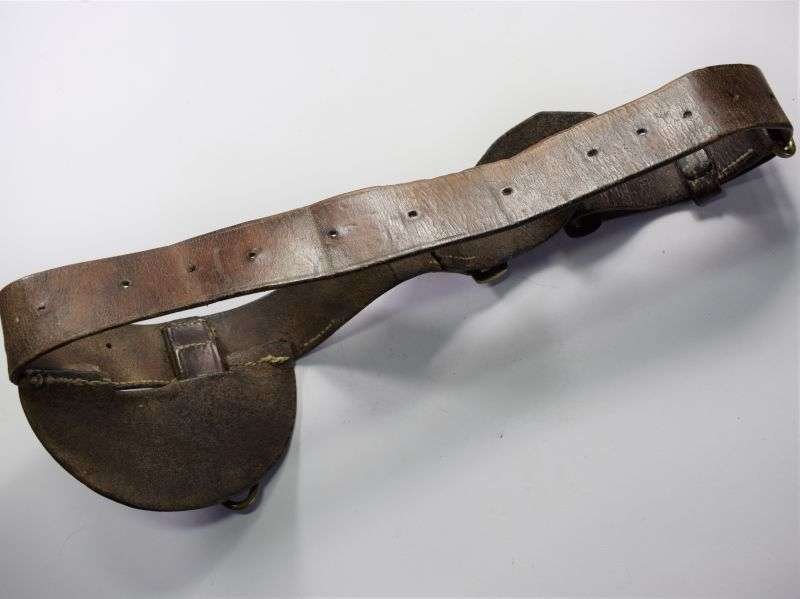 144) WW1 WW2 British Army Leather Sword Belt & Kings Crown Buckle — image 5