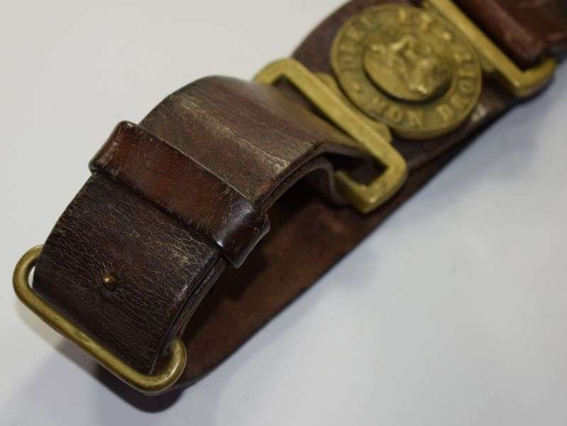 144) WW1 WW2 British Army Leather Sword Belt & Kings Crown Buckle — image 6