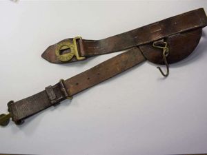 144) WW1 WW2 British Army Leather Sword Belt & Kings …