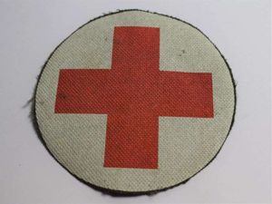 110) British Army Medics White Circle with Red Cross