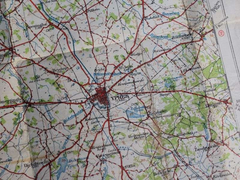 27) Good Used WW1 British Military Map Belgium Hazebrouck 5A Ypres, Poperinghe, Messines, Ploegsteert Etc — image 10