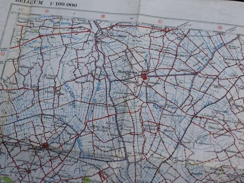 27) Good Used WW1 British Military Map Belgium Hazebrouck 5A Ypres, Poperinghe, Messines, Ploegsteert Etc — image 13