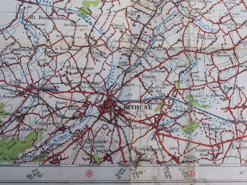 27) Good Used WW1 British Military Map Belgium Hazebrouck 5A Ypres, Poperinghe, Messines, Ploegsteert Etc — image 6