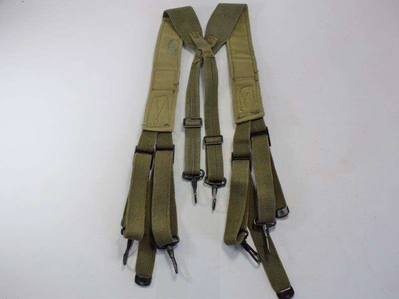 173) Good Clean Original US Army M-1943 Issue Padded Suspender Braces — image 5