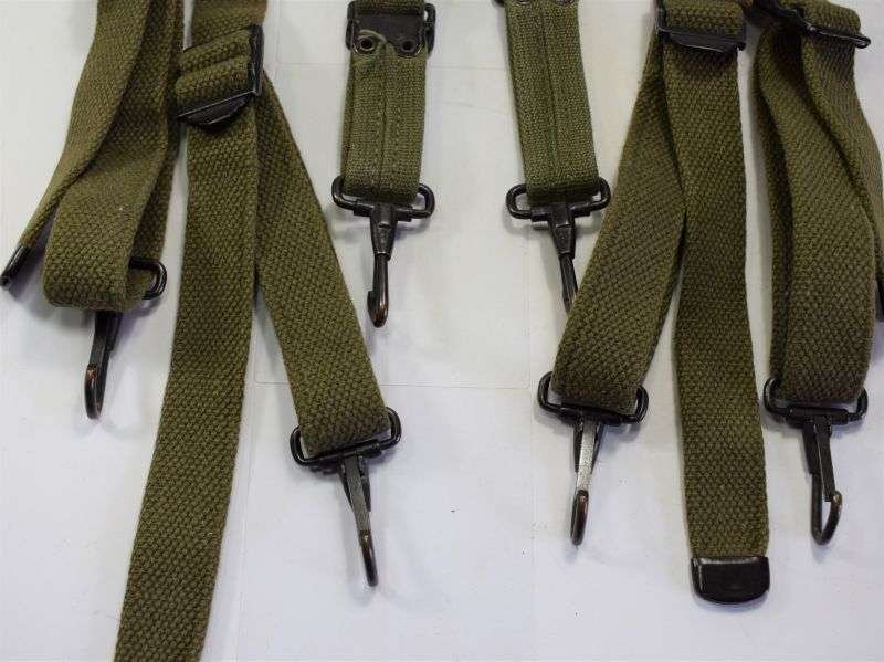 173) Good Clean Original US Army M-1943 Issue Padded Suspender Braces — image 7