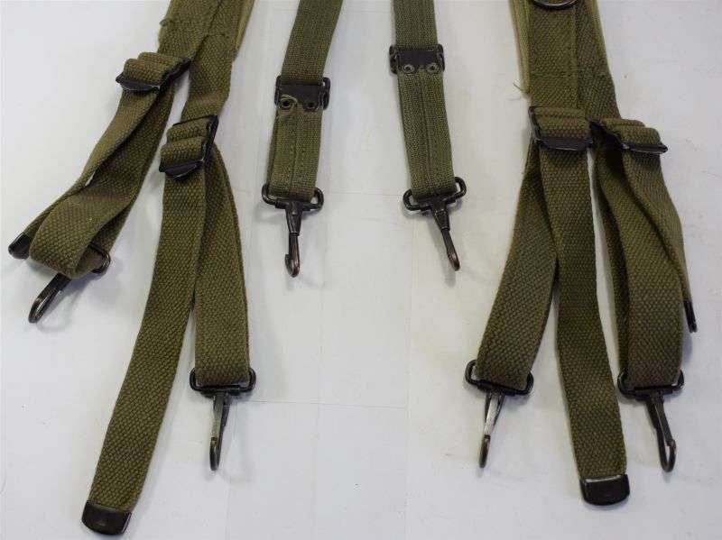 173) Good Clean Original US Army M-1943 Issue Padded Suspender Braces — image 8