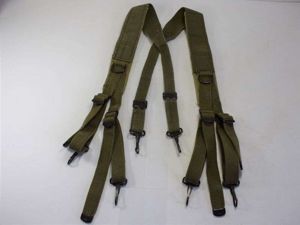 173) Good Clean Original US Army M-1943 Issue Padded Suspender …