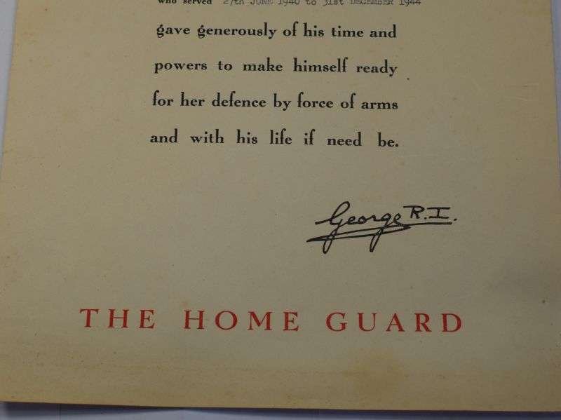 105) Original WW2 Home Guard Service Certificate to Charles Laslett — image 3