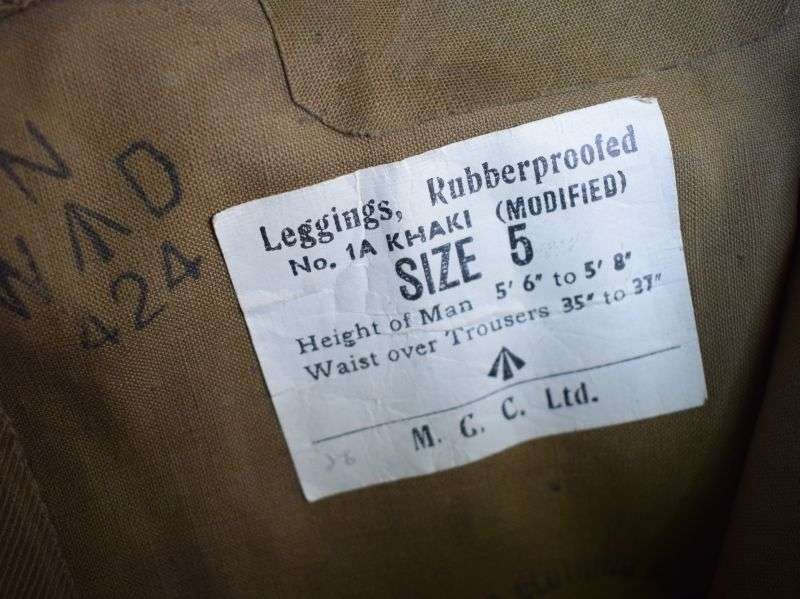 9) Original WW2 British Army Issue DR Waterproof Leggings Size 5, 1943 — image 3