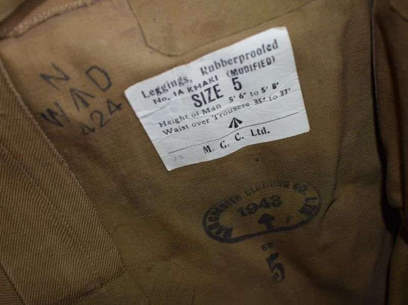 9) Original WW2 British Army Issue DR Waterproof Leggings Size 5, 1943 — image 4