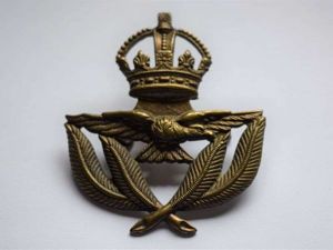 123) Original WW2 RAF Warrant Officers Issue Large Cap Badge