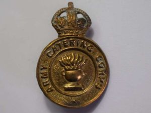 26) Good Original WW2 Army Catering Corps Cap Badge