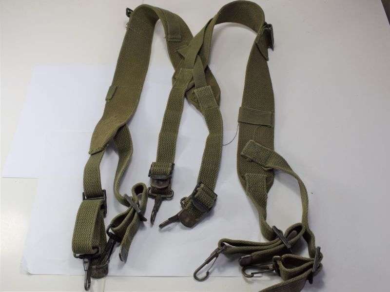 110) Excellent Original WW2 US Army Web Braces For Holding M44 & M45 Combat Pack — image 3