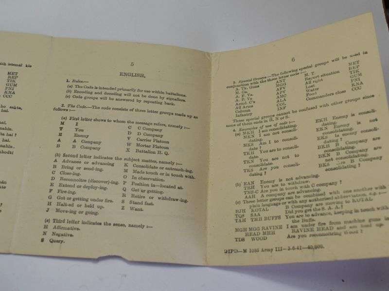 55) WW2 Battalion Signal Code 1941 English & Roman Urdu — image 4