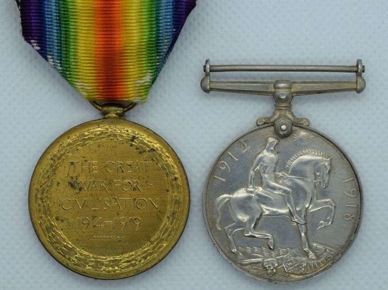75) WW1 British Full Size Medal Pair 515566 Pte J.A.Masson 14th London Regt — image 6