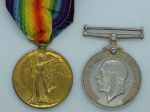 75) WW1 British Full Size Medal Pair 515566 Pte J.A.Masson …