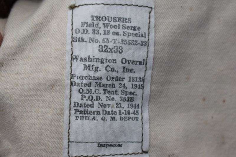 3) Original WW2 US Army Woman's Issue Shaped Breeches Trousers Field Wool OD — image 4