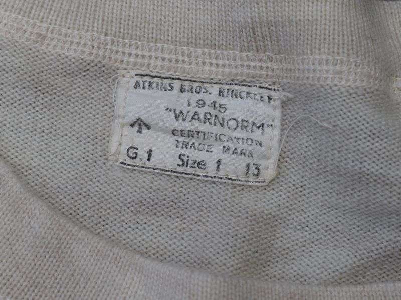 45) Original WW2 British Army Issue Warm Woollen Undershirt, Vest 1945 — image 7