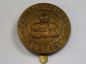 137) Original National Defence Company ERVIII Cap Badge