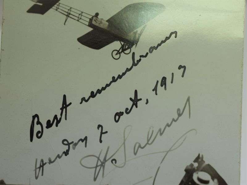 45) Original Pre WW1 Aviator Autographed Photograph Henri Salmet — image 4