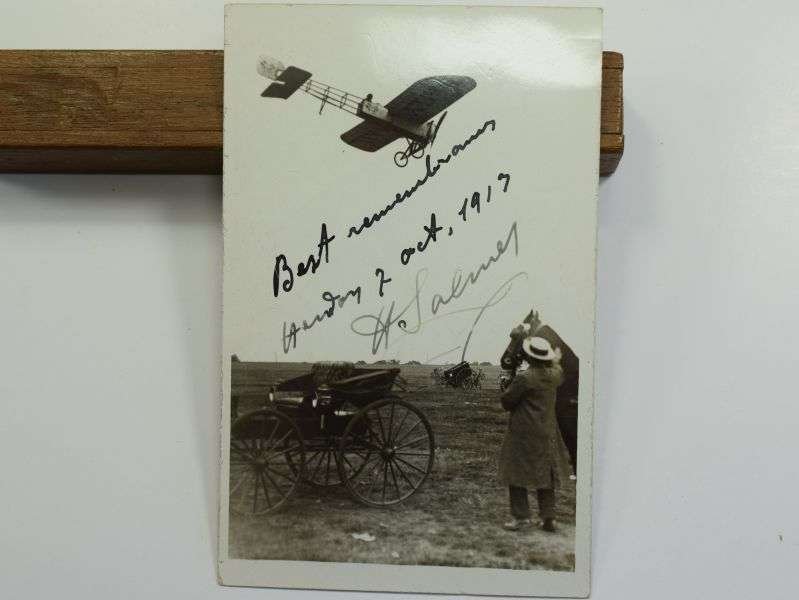 45) Original Pre WW1 Aviator Autographed Photograph Henri Salmet — image 7