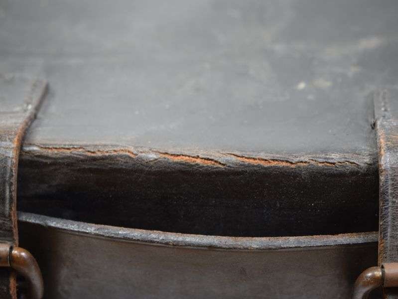 Large WW1 WW2 Leather Case US Navy Eye & Ear Case Medical Department — image 6