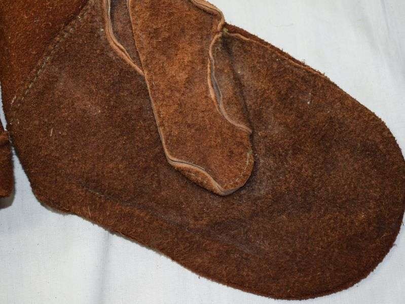 10) Unusual WW2 British Military Issue Brown Suede Gloves Dated 1944 — image 8