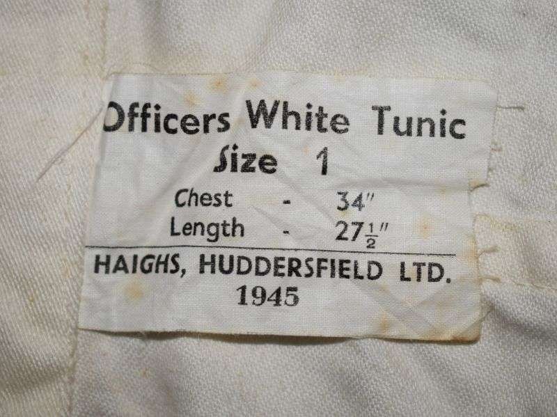 67) Original WW2 Royal Navy Officers White Tunic Dated 1945 — image 4