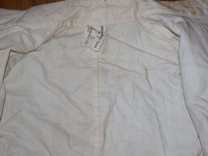 67) Original WW2 Royal Navy Officers White Tunic Dated 1945 — image 6