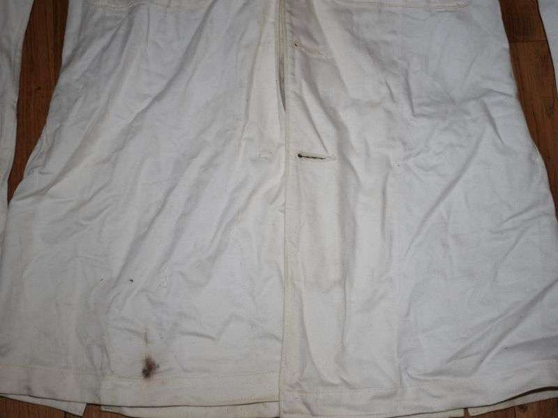 67) Original WW2 Royal Navy Officers White Tunic Dated 1945 — image 9