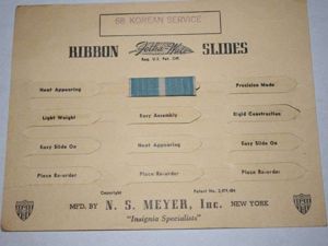 67) Original US Military Korean Service Ribbon Slide Bar on …