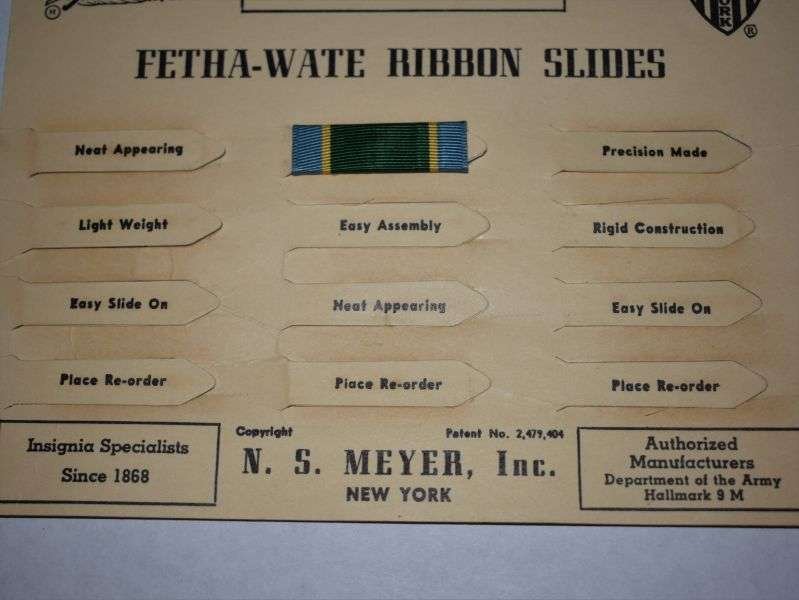 68) Original US Military AF Small Arms Expert Marksman Ribbon Slide Bar on Factory Card Display — image 4