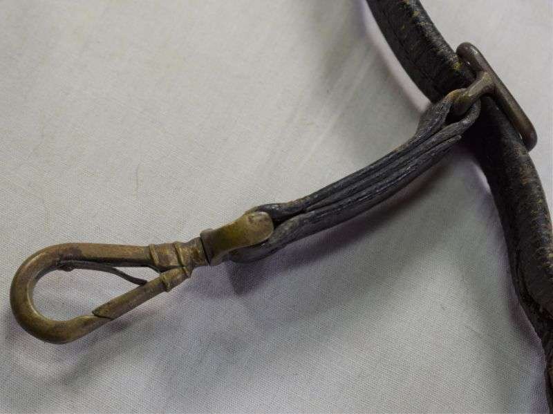 37) WW1 WW2 Royal Navy Officers Leather Sword Belt & Hangers. — image 7