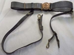 37) WW1 WW2 Royal Navy Officers Leather Sword Belt & …