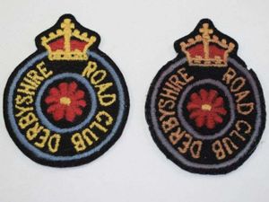 6) Original 1930s? Derbyshire Road Club Kings Crown Cloth Badges