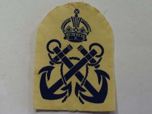 46) WW2 Royal Navy Ratings Trade Badge Printed on White …