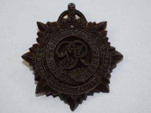 52) Original WW2 RASC Bakelite/Plastic Cap Badge