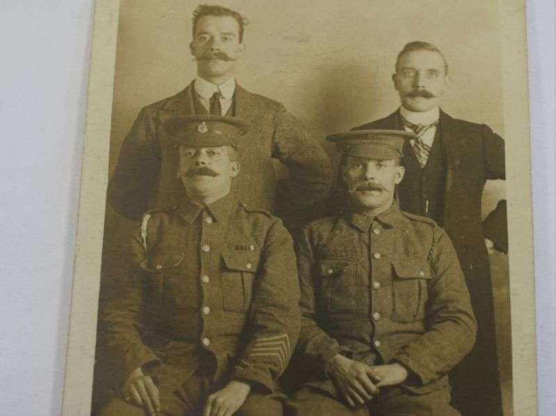 M) Original WW1 Portrait Photo of 2 Soldiers & 2 Civilians — image 3