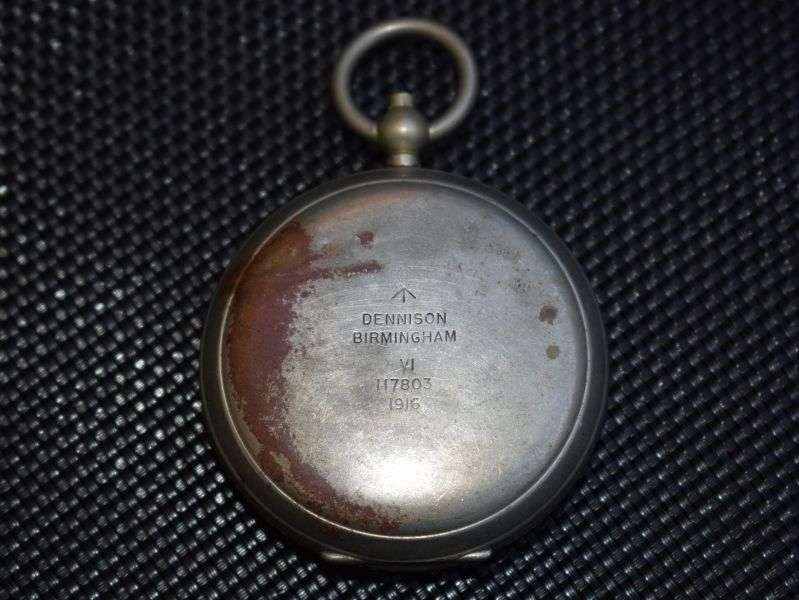 38) WW1 British Army Officers Fob Watch Compass Dennison 1916 — image 8