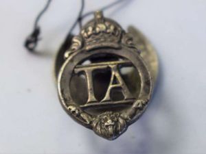 42) Pre WW2 Territorial Army Lapel Badge