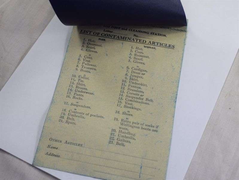 69) WW2 First Aid & Cleansing Station Contaminated Articles Forms Chadderton Public Baths — image 2