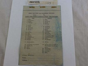 69) WW2 First Aid & Cleansing Station Contaminated Articles Forms …