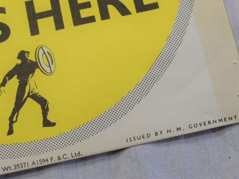 Original WW2-1950s? Civil Defence Warden Lives Here Window Sticker — image 3