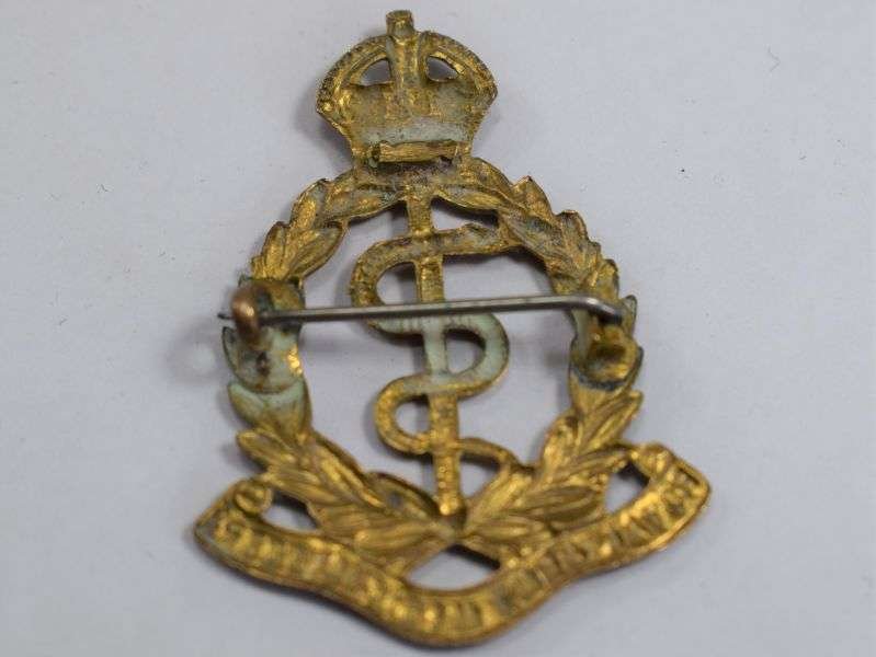 68) Original WW1 WW2 RAMC Cap Badge Converted to Brooch — image 2