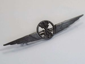 B66) Original WW2 Italian Air Force Radio Operator Wings Badge
